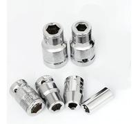 Ensemble d'adaptateurs de douille à embout hexagonal - Convertisseur de douilles à cliquet 1/4", 3/8", 1/2" en acier au chrome vanadium - Entraînement carré vers porte-embout hexagonal (3/8 x 8 mm)
