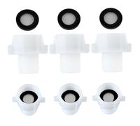 Ensemble d'adaptateurs de tuyau 6 pièces, vanne de remplissage toilettes en plastique 7/8 pouces femelle à 1/2 pouces mâle avec filtre et joint d'étanchéité pour connexion tuyau 'alime