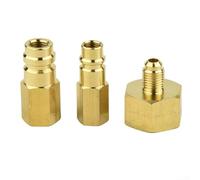 Ensemble d'adaptateurs en laiton pour conversions R134a W21,8 vers filetage SAE 6,35 mm compatible avec climatisation automobile LP et pour connexions HP Construction en métal massif anti-âge