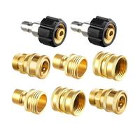 Ensemble d'adaptateurs for nettoyeur haute pression 8 pièces - Kit de déconnexion rapide - Raccord pivotant M22 vers 3/8'' et 3/4'' vers déconnexion rapide - Conçu for le raccordement des sorties d'ea