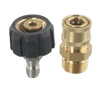 Ensemble d'adaptateurs M22 pour nettoyeur haute pression 14 mm, 15 mm vers 6,35 mm - Kit de coupleur pivotant en laiton pour nettoyeurs à essence (1#)