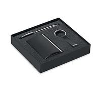 Ensemble d'affaires élégant coffret cadeau avec porte-cartes de visite en cuir écologique, stylo en métal et porte-clés. Idée cadeau de luxe pour homme femme bureau travail