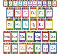 Ensemble d'affichage de lettres de l'alphabet, 37 PCS Décorations murales ABC 26 lettres majuscules/minuscules plus des petits posters de chiffres de 0 à 10 pour la maternelle pour les étudiants