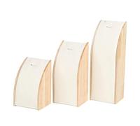 Ensemble D'affichage De Pendentif En Bois Massif Robuste Et Sophistiqué 3 Supports Incurvés Accessoire Portable Pour Ornement Présentant Un Ensemble D'organisateurs De Bijoux