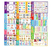 Ensemble d'affiches d'apprentissage des langues avec papier à thèmes pour la motivation en salle de classe, l'apprentissage des langues - Ensemble d'affiches éducatives avec papier à thèmes et
