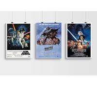 Ensemble d'affiches de la trilogie Star Wars - Star Wars - L'Empire contre-attaque et le retour du Jedi affiche/impression/photo papier photo brillant - Ensemble A4