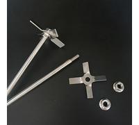 Ensemble d'agitateurs à quatre pales en acier inoxydable - Agitateur de laboratoire à pales croisées avec tige d'agitation for un mélange efficace(7cm)