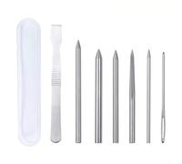 Ensemble d'aiguilles à lacets avec outil de lissage, aiguilles de tissage en acier inoxydable pour loisirs créatifs, tissage du cuir et corde de parapluie, résistantes à la rouille, extrémité ronde