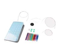 Ensemble d'aiguilles à tricot circulaire, 26 pièces, tailles 3 à 10 mm, poignées en métal - conception interchangeable, poignée confortable, kit complet pour chaussettes chapeaux