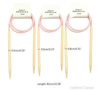 Ensemble D'aiguilles À Tricoter Circulaires, 3 Pièces, Crochet De Couture Circulaire En Bois De Bambou, Bricolage, Outils Pour Pull Tube Au10 20