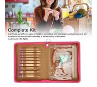 Ensemble d'aiguilles à tricoter circulaires AKOZON - 10 tailles interchangeables - gravure claire - kit complet