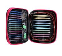 HEEPDD Ensemble d'aiguilles à Tricoter, Ensemble d'aiguilles interchangeables en Alliage d'aluminium Multicolore, Ensemble d'anneaux d'aiguilles à Tricoter circulairesAiguilles à Tricoter