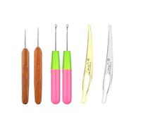 Ensemble D'aiguilles À Tricoter Haut De Gamme Au Design Ergonomique, En Bois Et En Métal, Avec Crochet Pour Dreadlocks