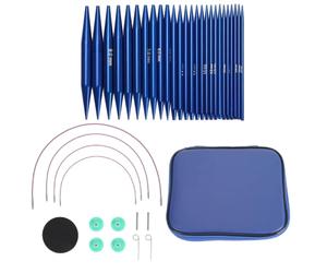 Ensemble d'aiguilles à tricoter interchangeables, ensemble d'aiguilles circulaires détachables de 3,0 à 10,0 mm avec 4 câbles de 40 à 100 cm pour chaussettes, sacs, chapeaux, pulls
