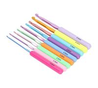 Ensemble d'Aiguilles à Tricoter, Poignée Ergonomique, 9 Pièces, Couleur Aléatoire, Artisanat, Crochet, Taille Reconnaissable, Plastique et Aluminium