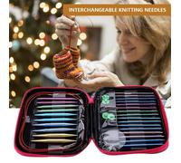 Ensemble d'aiguilles à tricoter - ZERODIS - HB007 - Aluminium - Interchangeables - Coloré