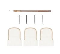 Ensemble d'aiguilles d'aération pour la fabrication de perruques en dentelle comprenant 3 bases de fermeture en filet suisse et 1 porte-aiguille pour perruque avec 4 aiguilles de ventilation
