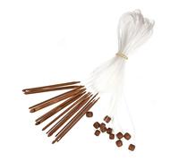 Ensemble D'aiguilles En Bambou Naturel 1.2 M, 12 Pièces, Flexible, Pour Tapis Malaisien, Crochet
