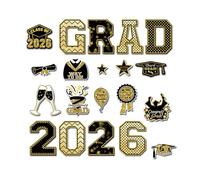 Ensemble D'aimants De Voiture, Décorations Automobiles De Nouveauté Réutilisables, Thème De Remise De Diplôme Aux Couleurs Vives, Collection D'accessoires De Véhicule, Design Accrocheur, Adapté Aux Po