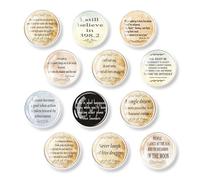 Ensemble d'aimants magnétiques for réfrigérateur, avec Citations inspirantes, Autocollants en Verre Souple Faits à la Main, Emballage 12 pièces(Color-18)