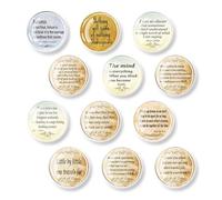 Ensemble d'aimants magnétiques for réfrigérateur, avec Citations inspirantes, Autocollants en Verre Souple Faits à la Main, Emballage 12 pièces(Color-17)