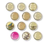 Ensemble d'aimants magnétiques for réfrigérateur, avec Citations inspirantes, Autocollants en Verre Souple Faits à la Main, Emballage 12 pièces(Color-14)