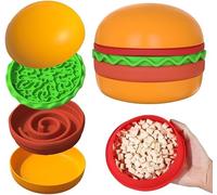 Ensemble d'alimentation à usage multiple pour animaux de compagnie, en forme de hamburger, 5 bols empilables pour petits chiens et chats, mangeoire anti-étouffement pour nourriture lente, bols