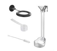 Ensemble d'alimentation pour crevettes avec tube d'alimentation en plastique PC pour aquarium, comprend un anneau d'alimentation réglable, une brosse de nettoyage et une cuillère à mesurer