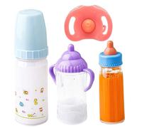 Ensemble d'alimentation pour poupée bébé, biberon pour poupée avec sucette jouet 4 pièces/ensemble biberon de lait magique pour accessoires pour fille, bouteilles disparaissant