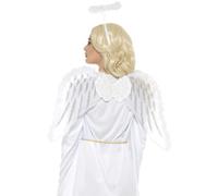 Ensemble D'Ange Blanc Adulte Accessoire De Déguisement De Noël Avec Ailes + Halo