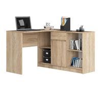 Ensemble d'angle AKORD bureau B17 avec commode Chêne Sonoma 120 cm 1 porte 1 tiroir façade Chêne Sonoma 6 étagères 120x126x79 cm