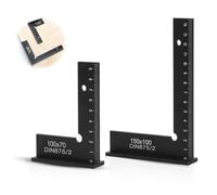 Ensemble d'angle de serrure, 2 pièces angle de butée à 90°, équerre de menuisier avec échelle de mesure, coin salon de type L, disposition outils de mesure pour le travail du bois avec échelle