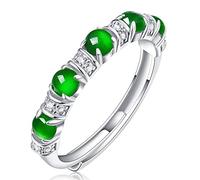 Ensemble d'anneau avec jadéite naturel bijoux de bague ouverte Ring Unisexe Box