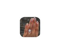 Ensemble d'anneau empilable en forme de V Moissanite Bande de mariage Half Eternity Ring 925 Sterling Silver Cubic Zirconia Simulate Diamond Anniversary Ring For Women Statement Promise Eternity