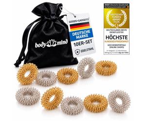 Ensemble d'anneaux d'acupression pour le massage des doigts Yin Yang - Anneaux d'acupression Massage de bien-être pour la relaxation, massage des doigts ou des orteils (Lot de 10)