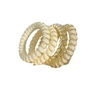 Ensemble d'anneaux de cheveux en spirale for femmes, 4 pièces, cordon téléphone, bandeaux élastiques, chouchous, accessoires for attaches pour queue de cheval(Yellow)