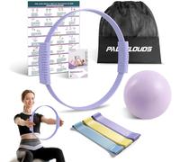 Ensemble D'anneaux De Pilates,Kit Essentiel De Pilates Avec Cercle Magique,3 Bandes De Pilates,Mini Ballon,Poster D'entraînement Et Sac Portable,Anneau De Pilates Pour Entraînement De