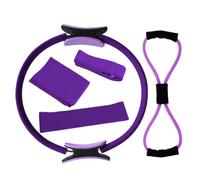 Ensemble d'anneaux de pilates, kit essentiel de pilates pour femme, extenseur de poitrine, boucle, pilates, cercles, pour les jambes, les bras et les cuisses, perte de poids (violet)