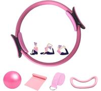 Ensemble d'anneaux de Pilates, kit essentiel de Pilates pour le fitness, pilates kit,anneau de support de ballon de yoga, anneau de cercle de Pilates pour équipement de fitness et d'exercice (Rose)