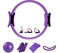 Ensemble d'anneaux de Pilates, kit essentiel de Pilates pour le fitness, pilates kit,anneau de support de ballon de yoga, anneau de cercle de Pilates pour équipement de fitness et d'exercice (violet)