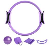 Ensemble D'anneaux Lates, Kit De Pilates 5 Pièces Pour Femmes, Anneau De Yoga De Fitness À Double Poignée, Anneau Et Ballon De Pilates, Bande De Résistance Pour Ceinture D'étirement, Tapis De Yoga