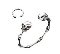 Ensemble d'anneaux ouverts en os de crâne - Unisexe - Tendance - Texture alliage - Convient pour les fêtes et les festivals - Bijou squelette unique, taille unique, comme décrit, Comme décrit