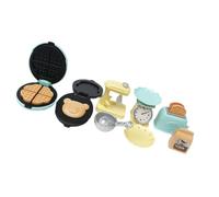Ensemble d'appareils de cuisine miniatures avec grille-pain et moulin à pain pour maisons de poupée 1:12 Présentoir miniature Machine à pain Accessoires pour maisons de poupée