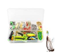 Ensemble d'appâts de basse | 97 PC. Ensemble d'appâts de pêche avec boîte | Appât d'art pour basse | Appâts doux et crochets pour l'eau sucrée et salée | Bass Bait Teasers | Accessoires pour la rivièr