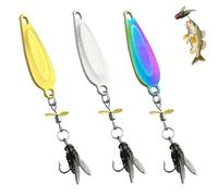 Ensemble d'appâts de pêche Micro Fly Metal Propeller, adapté à diverses espèces de Poissons. (Mix-L)