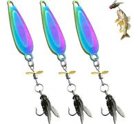 Ensemble d'appâts de pêche Micro Fly Metal Propeller, adapté à diverses espèces de Poissons. (Multicolore -M)