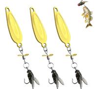 Ensemble d'appâts de pêche Micro Fly Metal Propeller, adapté à diverses espèces de Poissons. (Or-M)