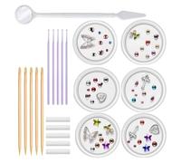 Ensemble D'application De Cristaux Dentaires - Pierres Précieuses Brillantes, Outil De Coiffure Cosmétique, Accessoires De Bijoux En Longue Durée | Avec Des Applicateurs De Colle Pour Pierres