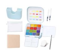 Ensemble d'aquarelle de 16 Couleurs Set Peinture Portable Avec Pochette