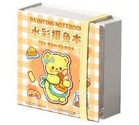 Ensemble D'aquarelle De Poche, Avec 12 Couleurs Vives, 8x8cm, Ensemble De Peinture Portable, Kit De Peinture De Dessin Animé, Design De Dessin Animé Mignon Et Polyvalent, Pour Voyage, Voiture, École